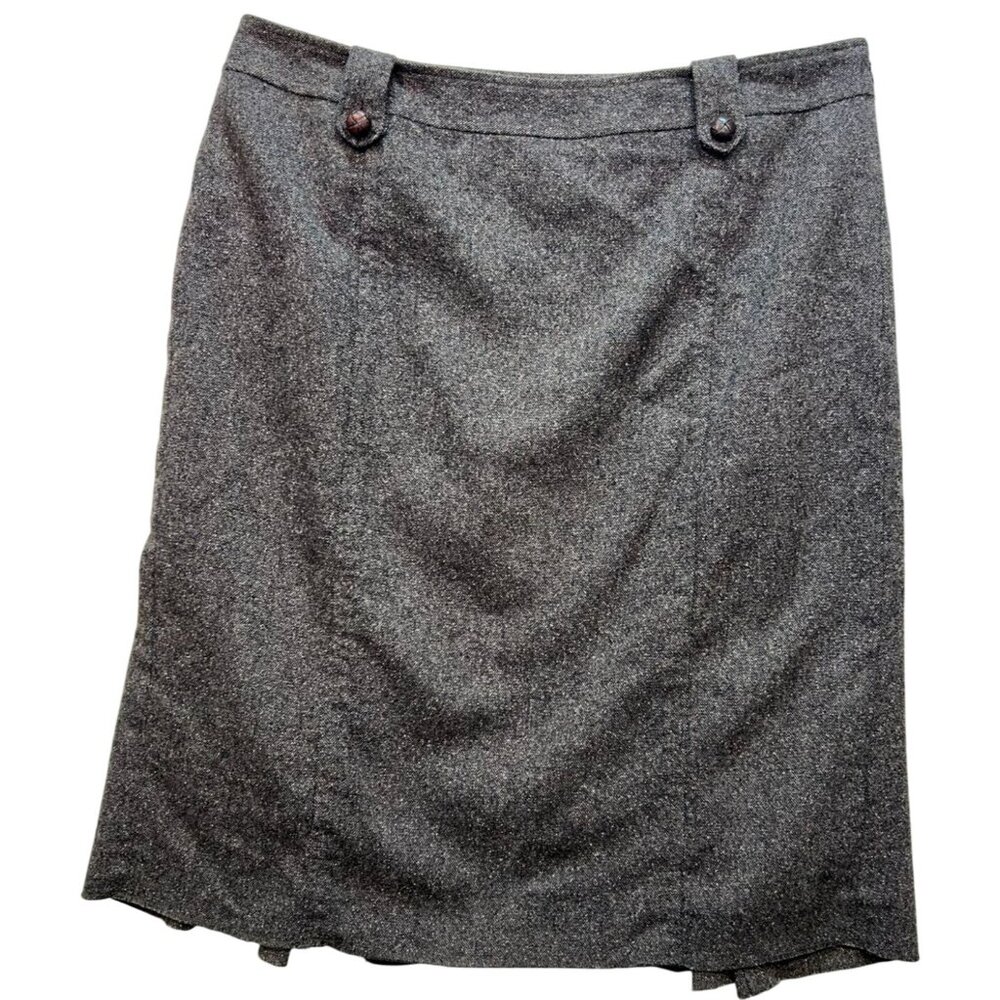 Ann Taylor Women's Wool Blend Pencil Skirt Flat Front Size 12 Dark Taupe